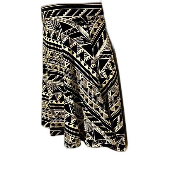 VICTORIAS SECRET PINK Aztec Mini Skater Skirt Circle Flare Black Cream Large - Picture 3 of 13